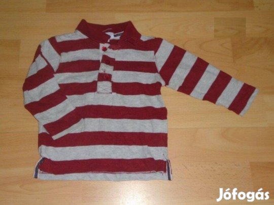 Csíkos galléros hosszú ujjú felső 6-9 hó (méret 74)