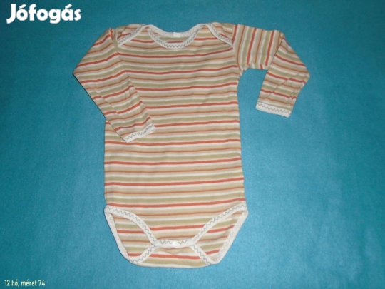 Csíkos hosszú ujjú body 12 hó (méret 74)
