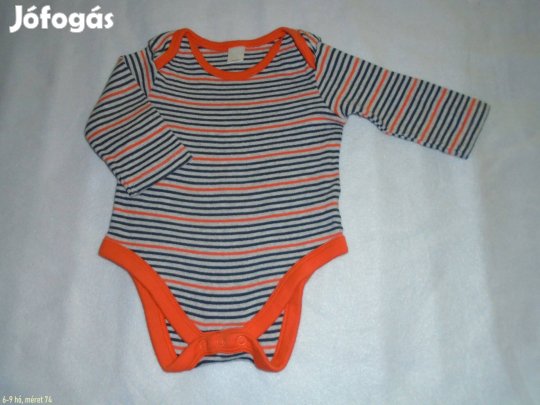 Csíkos hosszú ujjú body 6-9 hó (méret 74)