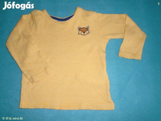 Csíkos hosszú ujjú felső 12-18 hó (méret 86)