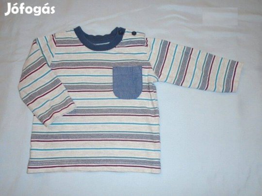 Csíkos hosszú ujjú felső 3-6 hó (méret 68)