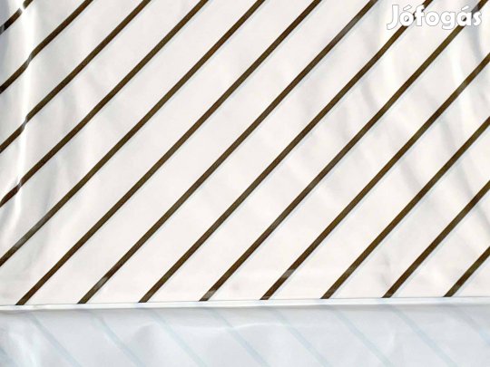 Csíkos műanyag asztalterítő 160x148 cm konyhai PVC asztal terítő