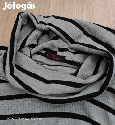 Csíkos női pamut tunika pulcsika M-L