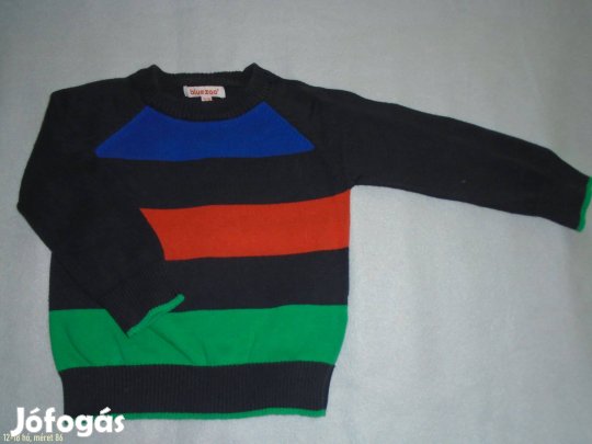 Csíkos pulóver 12-18 hó (méret 86) kék fekete zöld