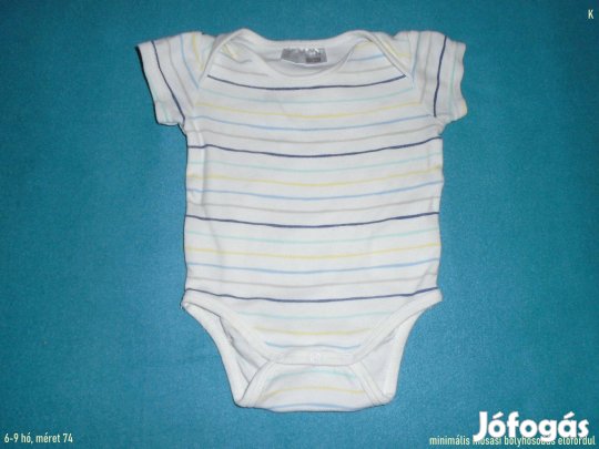 Csíkos rövid ujjú body 6-9 hó (méret 74)