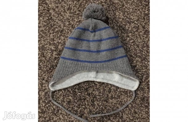 Csíkos sapka meleg béléssel! 46-48 cm
