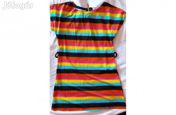 Csíkos selymes tunika XS