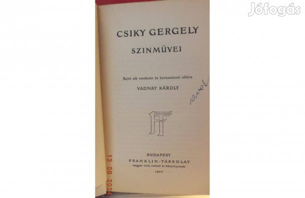 Csiky Gergely színművei