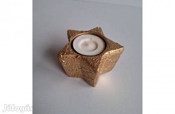 Csillag alakú arany mécsestartó 8*5 cm új