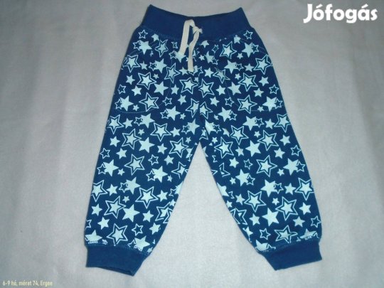 Csillag mintás kék jogger nadrág 6-9 hó (méret 74)