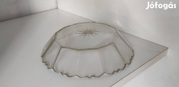 Csillagmintás üveg tálka kb. 15 cm