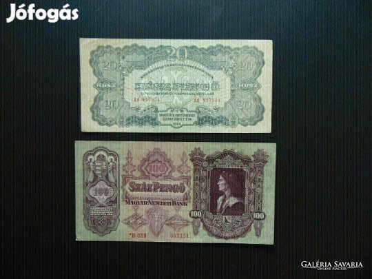 Csillagos 100 pengő 1930 - VH. 20 pengő 1944