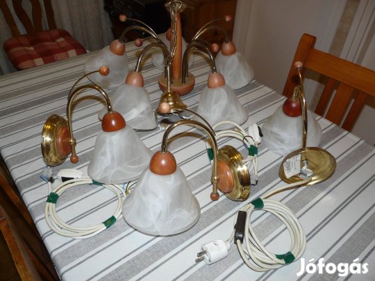 Csillár_5 búra_Polgári_Retro