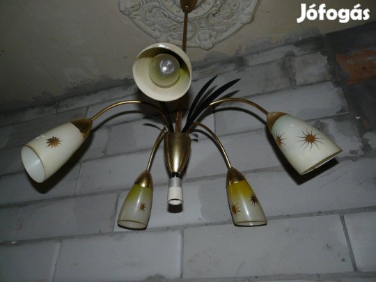 Csillár_5 búra_Polgári_Retro