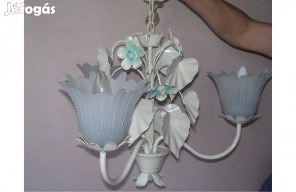 Csillár, háromágú, kék, fehér