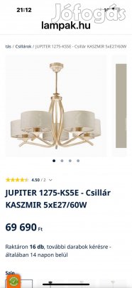 Csillár és éjjeli lámpák