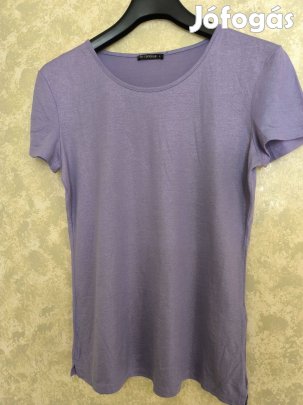 Csillogós lila rövid ujjú póló L-es