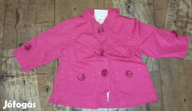 Csinos nagy gombos magenta színű pamuttal bélelt átmeneti kabát, Okay