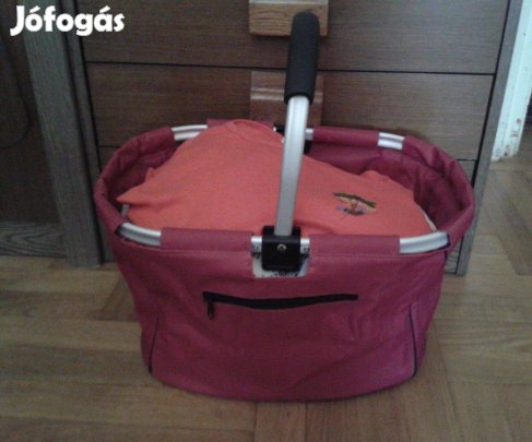 Csinos piros összecsukható kemping bevásárló kosár