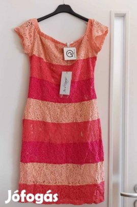 Csipkeruha csipkés pink ruha M méret