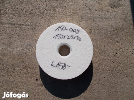 Csiszoló korong 150x25x32/ 200 mm-es szűkítéssel, fehér, 60-as szemcse