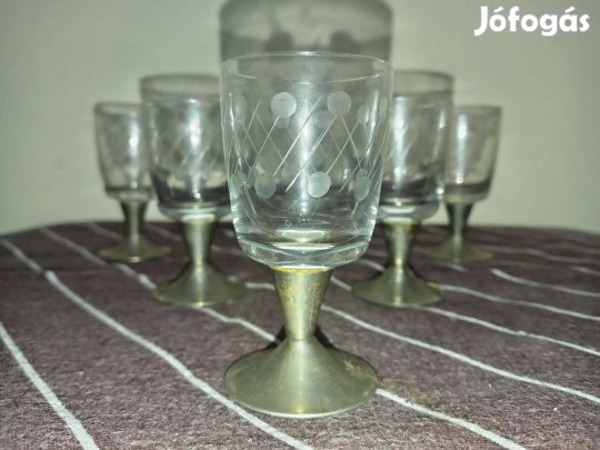 Csiszolt felespoharak 6db