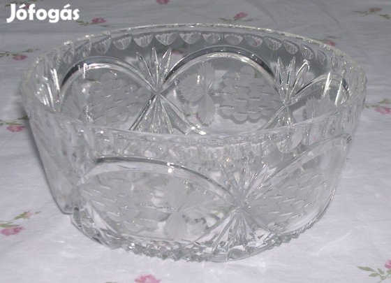 Csiszolt mintás üvegtál