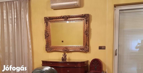 Csiszolt tükör aranyozott antik keretben