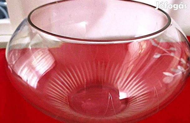 Csiszolt üveg bólés tál