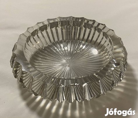 Csiszolt üveg hamutál 20. Század közepéről