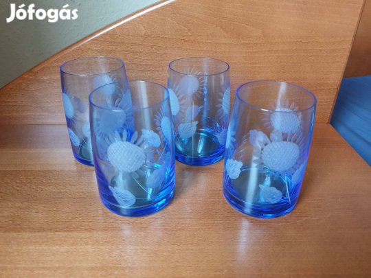 Csiszolt üvegpohár készlet 4db