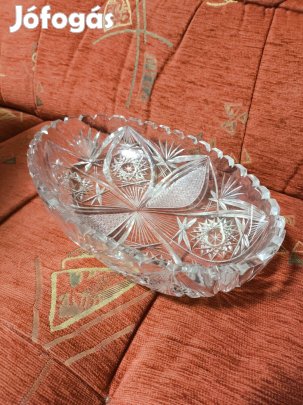 Csizolt üvegtál lapos, csiszolt üveg, üveg, tál