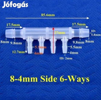 Csőcsatlakozós Leágazó 2-4 8mm-ből 5mm-be  (4932)