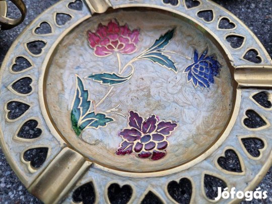 Csodás 11 darabos festett réz gyertyatartókészlet