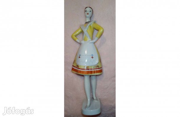 Csodás Hollóházi bujáki táncos lány porcelán figura