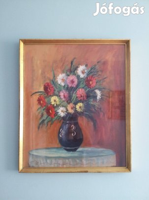 Csodás csendélet olajfestmény Szignózva