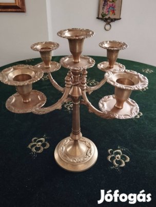 Csodás réz ötágú gyertyatartó