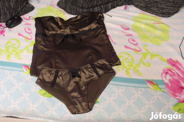 Csodaszep barna fehernemu, Uj, also: 32/34, (s) felso 40/42