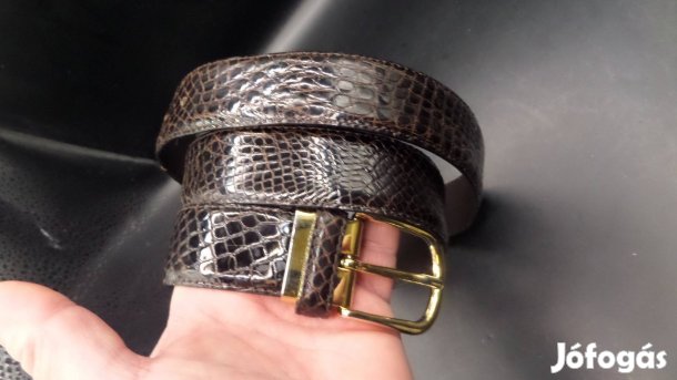 Csodaszép exkluzív (eredeti) ffi krokodil mintás bőr öv hossz:104 cm,