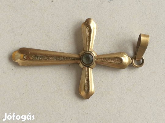 Csodaszép köves kereszt medál Amerikaner A*D (Mérete: 3,6x1,2cm)