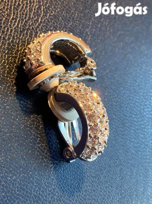 Csodaszép kristály nemesacél Swarovski klipsz fülbevaló pár eredeti