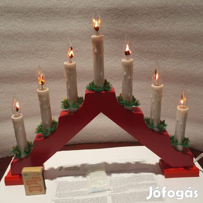 Csodaszép új karácsonyi retro glimm izzós égősor pótizzóval gyertyalán