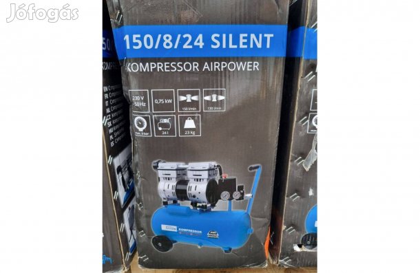 Csökkentett zajszinttel, olajmentes, 2 hengeres, 24L-es kompresszor