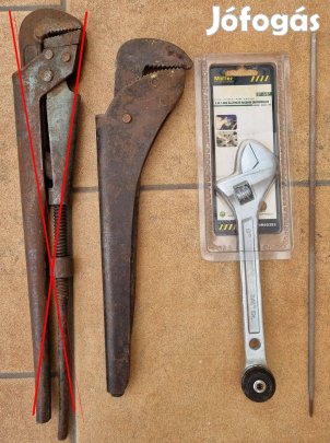 Csőkulcs + állítható racsnis villás kulcs