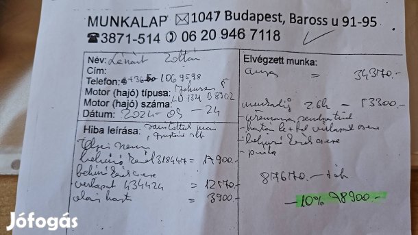 Csónakmotorok,egyet fizet, kettőt vihet.