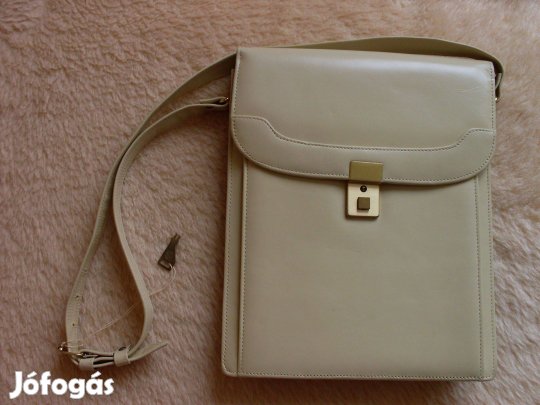 Csontszínű vállra akasztható régi retro táska válltáska