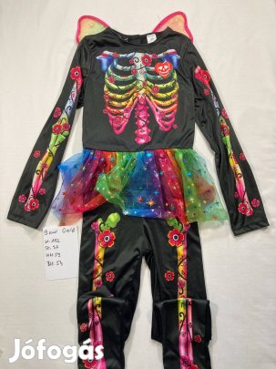 Csontváz jelmez, lány csontváz jelmez, halloween jelmez 9-10 év GH48