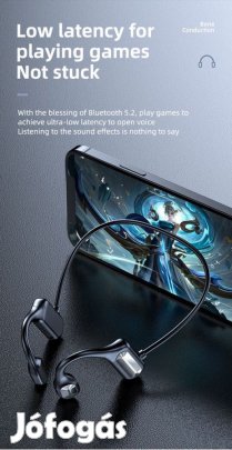Csontvezető fülhallgató, mikrofon, Bluetooth v5.0