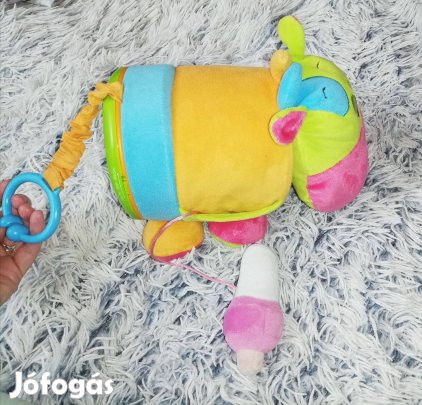 Csörgős, tükrös, több funkciós plüss boci játék, 23 cm