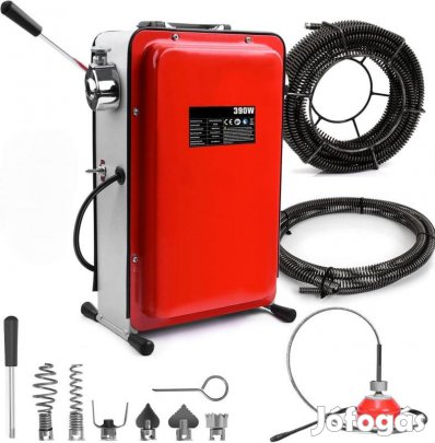 Csőtisztítógép, csőgörény lefolyótisztító gép 390 W  16…